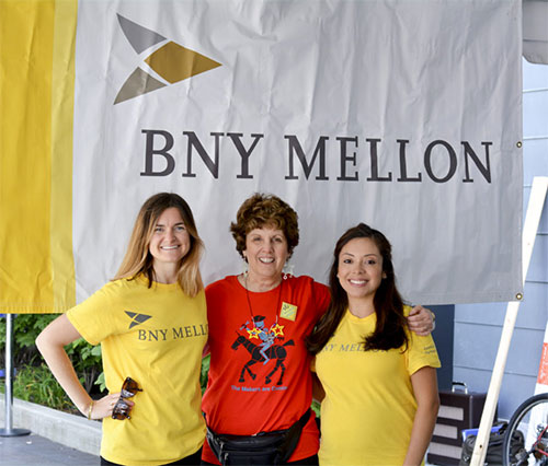 Carole Charnow with event sponsor B.N.Y Mellon